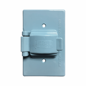 Placa para tomacorriente Eagle 1962 Sencilla Intemperie Gris