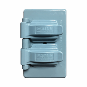 Placa para tomacorriente Eagle 1962 Doble Intemperie Gris